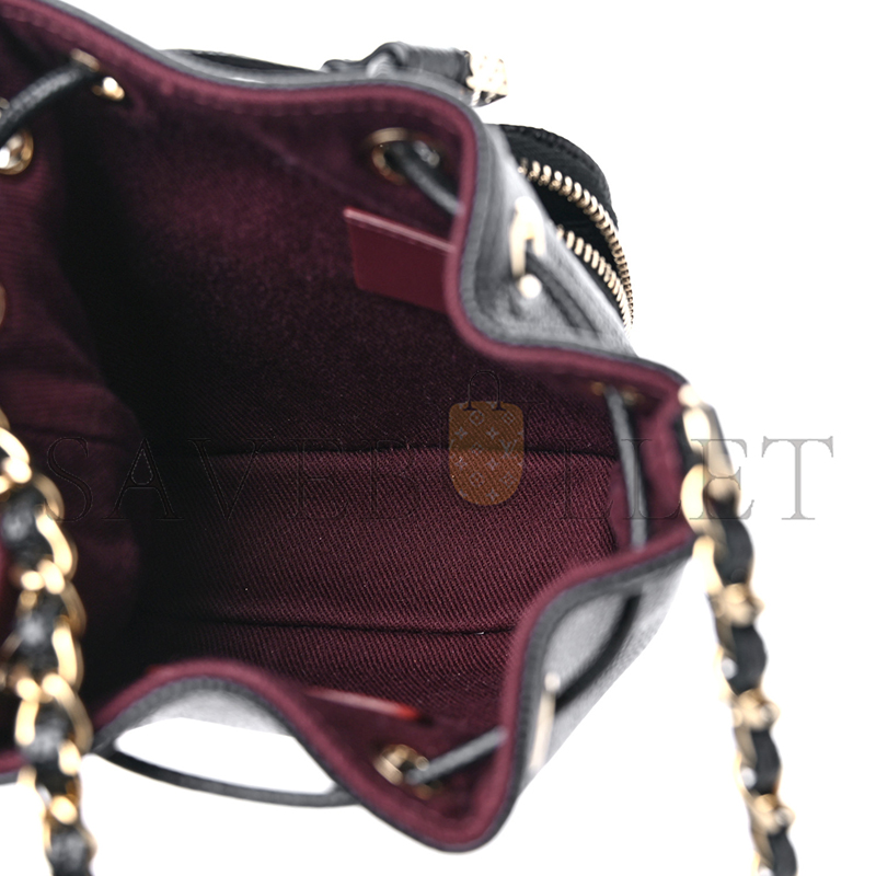 CHANEL CAVIAR QUILTED MINI CC POCKET BUCKET BAG BLACK AP2913 (11*10*4cm)